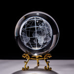 Globe terrestre transparent en verre